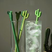 Pastoral Cactus Plastic Stirring Rod 1 Set main image 3