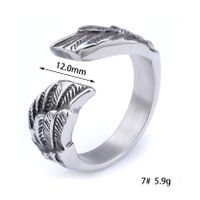 Punk Cool Style Wings 304 Stainless Steel Men'S Open Ring main image 7