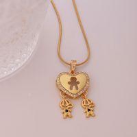 Hip-hop Punk Heart Shape Stainless Steel Copper 18k Gold Plated Zircon Pendant Necklace In Bulk sku image 1