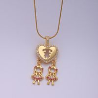 Hip-hop Punk Heart Shape Stainless Steel Copper 18k Gold Plated Zircon Pendant Necklace In Bulk main image 4
