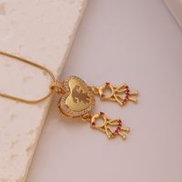 Hip-hop Punk Heart Shape Stainless Steel Copper 18k Gold Plated Zircon Pendant Necklace In Bulk main image 6
