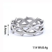 Simple Style Solid Color 304 Stainless Steel Asymmetrical Unisex Rings main image 7