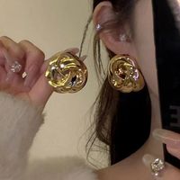 1 Pair Simple Style Water Droplets Alloy Gold Plated Silver Plated Ear Studs sku image 5