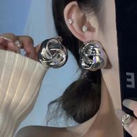 1 Pair Simple Style Water Droplets Alloy Gold Plated Silver Plated Ear Studs sku image 4