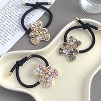 Women's Cute Bear Alloy Plating Inlay Rhinestones Hair Tie main image 3