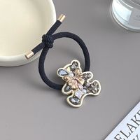 Women's Cute Bear Alloy Plating Inlay Rhinestones Hair Tie sku image 5