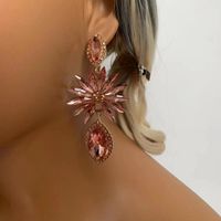 1 Pair Ig Style Elegant Classic Style Leaves Inlay Alloy Rhinestones Silver Plated Drop Earrings main image 6