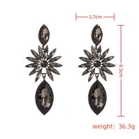 1 Pair Ig Style Elegant Classic Style Leaves Inlay Alloy Rhinestones Silver Plated Drop Earrings main image 2