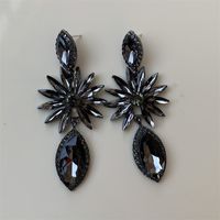1 Pair Ig Style Elegant Classic Style Leaves Inlay Alloy Rhinestones Silver Plated Drop Earrings main image 8
