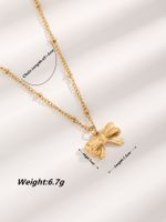 Elegant Glam Bow Knot Stainless Steel Plating 18k Gold Plated Necklace main image 2