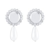 1 Pair Elegant Water Droplets Plating Inlay Alloy Artificial Pearls Rhinestones Drop Earrings sku image 2