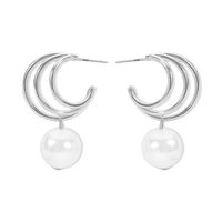 1 Pair Simple Style Geometric Plating Inlay Alloy Artificial Pearls Drop Earrings sku image 1