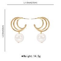 1 Pair Simple Style Geometric Plating Inlay Alloy Artificial Pearls Drop Earrings main image 2