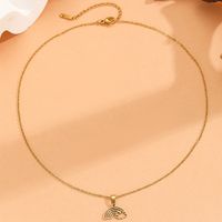 Simple Style Solid Color Stainless Steel Plating 18k Gold Plated Pendant Necklace main image 3