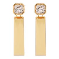 1 Pair Exaggerated Modern Style Simple Style Rectangle Inlay Alloy Rhinestones Drop Earrings main image 6
