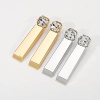 1 Pair Exaggerated Modern Style Simple Style Rectangle Inlay Alloy Rhinestones Drop Earrings main image 5