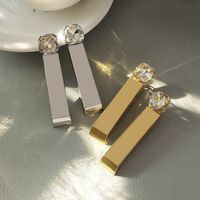 1 Pair Exaggerated Modern Style Simple Style Rectangle Inlay Alloy Rhinestones Drop Earrings main image 3
