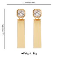 1 Pair Exaggerated Modern Style Simple Style Rectangle Inlay Alloy Rhinestones Drop Earrings main image 2