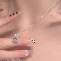 Simple Style Shiny Heart Shape Copper Zircon Pendant Necklace In Bulk main image 1