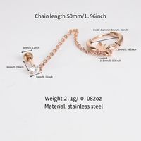 1 Piece Elegant Lady Geometric Plating Inlay Stainless Steel Zircon Rose Gold Plated Earrings main image 2