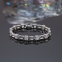 Elegant Einfarbig Sterling Silber Überzug Inlay Zirkon 14 Karat Vergoldet Frau Armreif main image 1