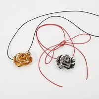 Modern Style Simple Style Flower Alloy Wax Rope Women's Necklace main image 4