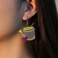 1 Pair Commute Letter Mask Printing Arylic Drop Earrings main image 7