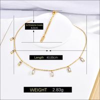 Simple Style Rectangle Stainless Steel Plating Inlay Zircon 18k Gold Plated Necklace main image 2