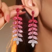 1 Pair Simple Style Commute Solid Color Plating Inlay Copper Rhinestones Silver Plated Drop Earrings main image 1
