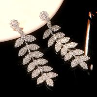 1 Pair Simple Style Commute Solid Color Plating Inlay Copper Rhinestones Silver Plated Drop Earrings main image 6