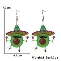1 Pair Commute Letter Mask Printing Arylic Drop Earrings main image 3