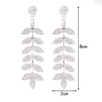 1 Pair Simple Style Commute Solid Color Plating Inlay Copper Rhinestones Silver Plated Drop Earrings sku image 1