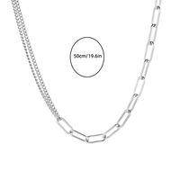Simple Hollow Chain Double-chain Splicing Titanium Steel Necklace sku image 2