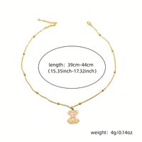Cute Streetwear Little Bear Resin Copper 18k Gold Plated Pendant Necklace In Bulk main image 2