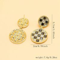 1 Pair Casual French Style Geometric Inlay Alloy Rhinestones Gold Plated Drop Earrings main image 2