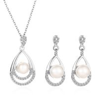 Nihaojewelry Fashion Geometric Diamond Necklace Earrings Ring Combination Set Wholesale Jewelry sku image 17