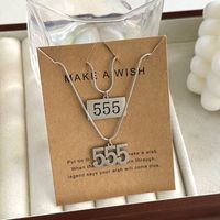 Simple Style Letter Stainless Steel Hollow Out Pendant Necklace sku image 4