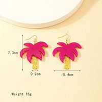1 Pair Beach Coconut Tree Patchwork Arylic Drop Earrings main image 6