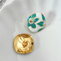 1 Pair Casual Vacation Simple Style Flower Plating 304 Stainless Steel 14K Gold Plated Ear Studs main image 4