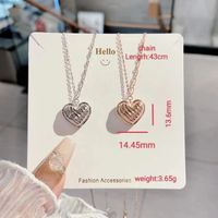 Ig Style Heart Shape Sterling Silver Rose Gold Plated Rhodium Plated Pendant Necklace main image 2
