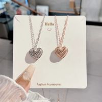 Ig Style Heart Shape Sterling Silver Rose Gold Plated Rhodium Plated Pendant Necklace main image 3