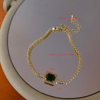 Fashion Commute Heart Shape Alloy Plating Metal Inlay Zircon 14k Gold Plated Women's Bracelets sku image 2
