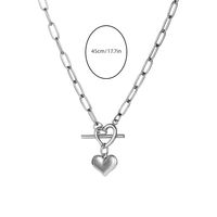 Ig Style Sweet Heart Shape Titanium Steel Toggle Pendant Necklace sku image 1
