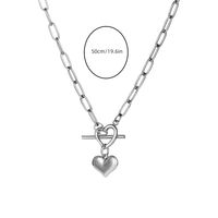 Ig Style Sweet Heart Shape Titanium Steel Toggle Pendant Necklace sku image 2