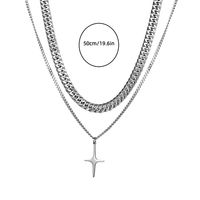 Hip-hop Cross Titanium Steel Polishing Chain Unisex Layered Necklaces sku image 1