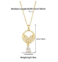 Stainless Steel Elegant Streetwear Plating Inlay Butterfly Zircon Pendant Necklace main image 2