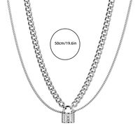 Modern Style Geometric Titanium Steel Chain Unisex Necklace sku image 1
