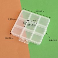 Compartment Plastic Desktop Storage Transparent Jewelry Packing Box sku image 2