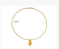 304 Stainless Steel 18K Gold Plated Simple Style Classic Style Carving Geometric Zircon Pendant Necklace main image 2