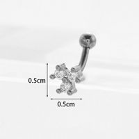 Ear Cartilage Rings & Studs Lady Flower 316 Stainless Steel  Copper Inlaid Zircon sku image 2